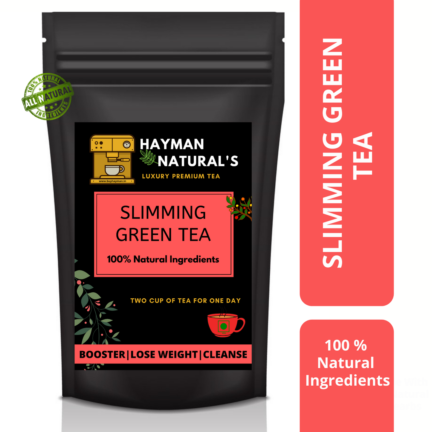 Hayman Natural's Weight Loss Slimming Green Tea For Weight Loss-100g+100g+100g