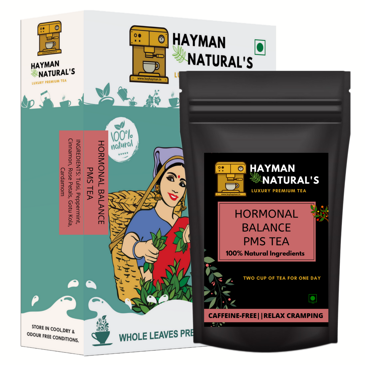 Hayman Natural's Hormonal Balance PMS Menopause Relief Tea for Women