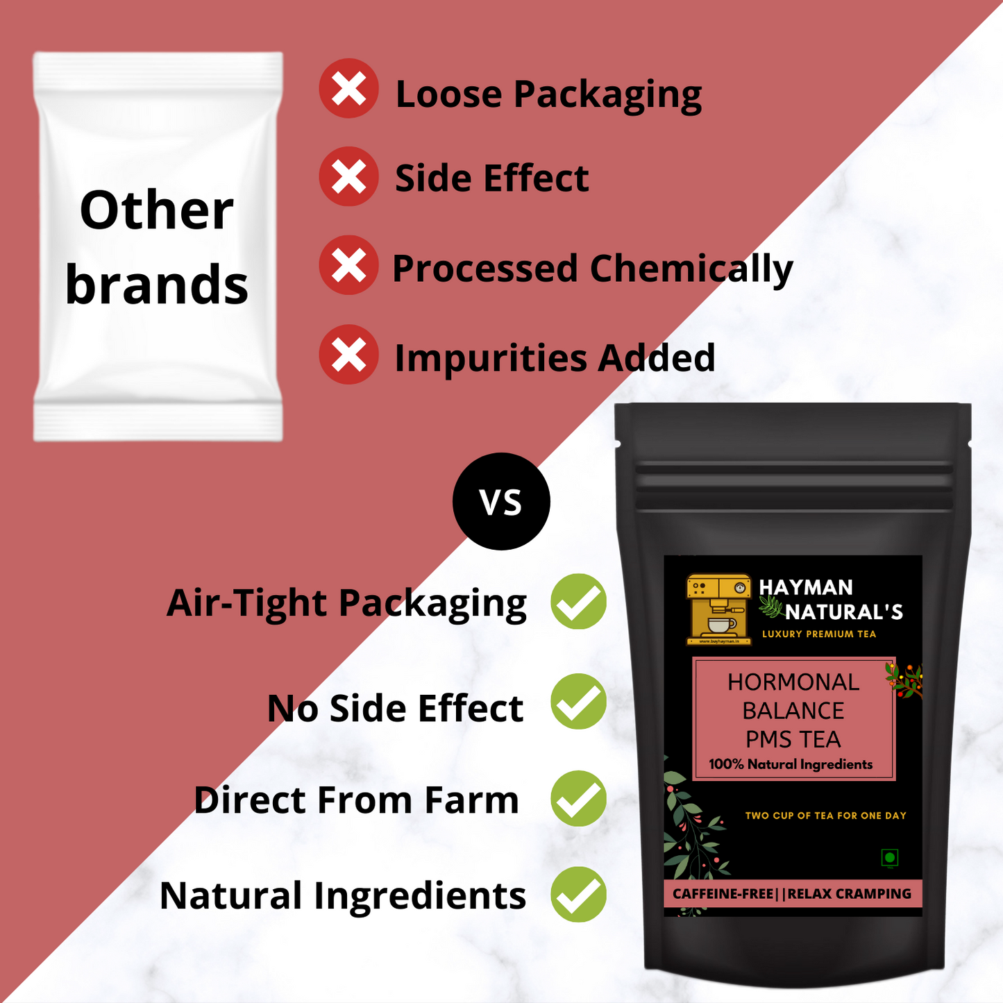 Hayman Natural's Hormonal Balance PMS Menopause Relief Tea for Women