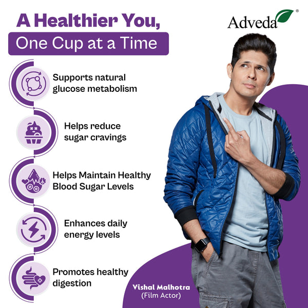 Adveda Diabetes Care Herbal Tea- 20  Tea Bags | Sugar Control & Metabolic Balance Tea