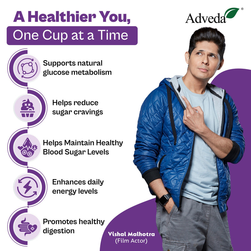 Adveda Diabetes Care Herbal Tea- 20  Tea Bags | Sugar Control & Metabolic Balance Tea