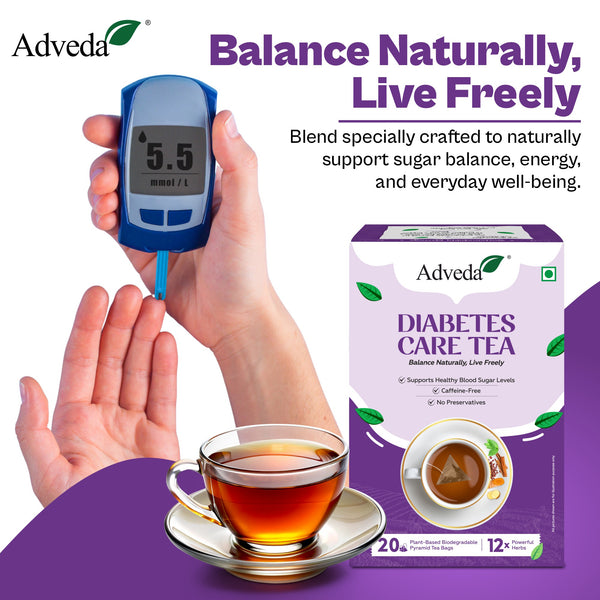 Adveda Diabetes Care Herbal Tea- 20  Tea Bags | Sugar Control & Metabolic Balance Tea
