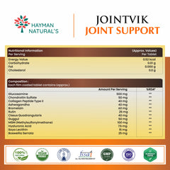 Hayman Natural’s Joint Support Tablets with Glucosamine, Chondroitin & MSM | Herbal Joint Care & Mobility Support | With Collagen Type II | Daily Wellness Supplement-30 Tablets