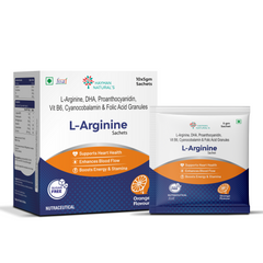 Hayman Natural's L-Arginine Powder Sachets-Sugar Free,L-Arginine Supplement Powder For Pre-Workout, Muscle Recovery & Stamina  for Men & Women, Orange Flavour 5g x 10 Sachets