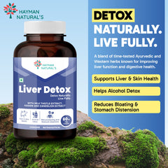 Hayman Natural’s Liver Detox Tablets with Milk Thistle 600 mg, Kasani & Punarnava | Herbal Liver Care & Daily Detox Support | With Vitamin E-60  Veg Tablets