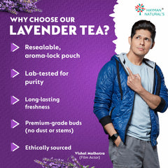 Hayman Natural's Lavender Herbal Tea-30 Pyramid Tea Bags,Stress Relief & Relaxation Tea,Caffeine Free