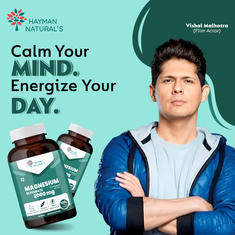 Hayman Natural's Magnesium Glycinate Tablets 2000mg – High Absorption Chelated Magnesium Supplement – Supports Muscle Recovery, Sleep, Nerve & Heart Health – for Men & Women – 120 Veg Tablets