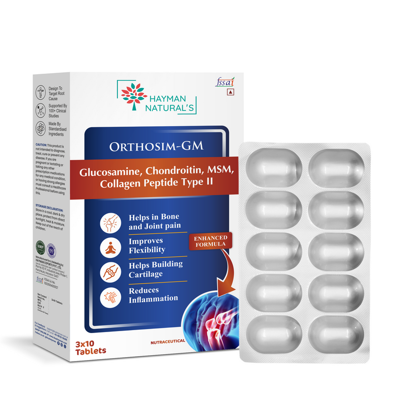 Hayman Natural's Glucosamine Tablets for Joint Support with Collagen, Glucosamine Chondroitin & MSM | Supports Joint Cartilage, Muscle Health & Joint Pain Relief-30 Tablets