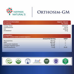 Hayman Natural's Glucosamine Tablets for Joint Support with Collagen, Glucosamine Chondroitin & MSM | Supports Joint Cartilage, Muscle Health & Joint Pain Relief-30 Tablets