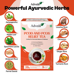 Adveda PCOD & PCOS Relief Herbal Tea- 20  Tea Bags |  Hormonal Balance & Women’s Wellness Tea