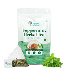 Hayman Natural's Peppermint Herbal Tea-30 Pyramid Tea Bags,Digestive & Refreshing Tea,Caffeine Free