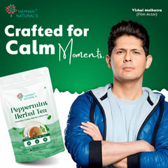 Hayman Natural's Peppermint Herbal Tea-30 Pyramid Tea Bags,Digestive & Refreshing Tea,Caffeine Free