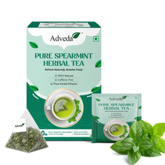 Adveda Pure Spearmint Herbal Tea- 20  Tea Bags | Pcos Relief | Balances Hormones, Reduces Facial Hair & Acne & Supports Digestion