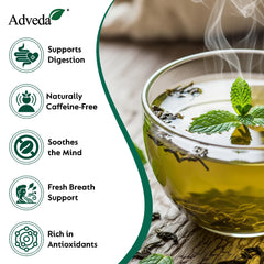 Adveda Pure Spearmint Herbal Tea- 20  Tea Bags | Pcos Relief | Balances Hormones, Reduces Facial Hair & Acne & Supports Digestion
