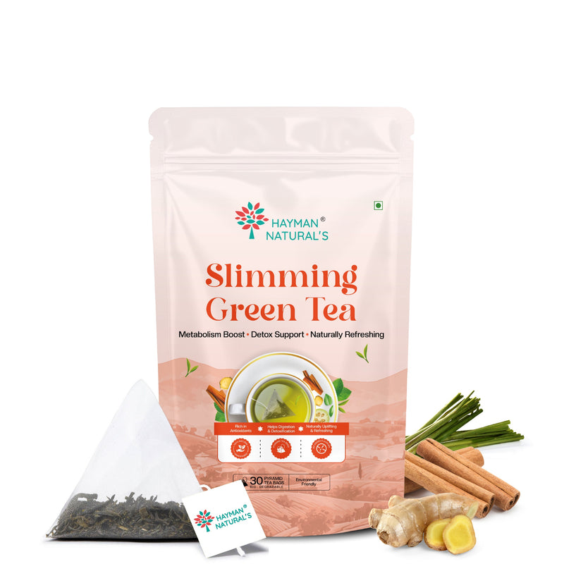 Hayman Natural's Weight Loss Slimming Green Tea-30 Pyramid Tea Bags,Slimming & Metabolism Boosting Detox Tea
