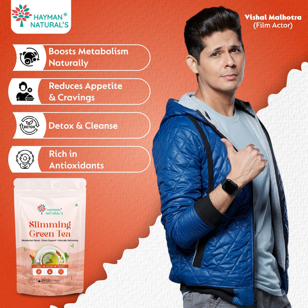 Hayman Natural's Weight Loss Slimming Green Tea-30 Pyramid Tea Bags,Slimming & Metabolism Boosting Detox Tea