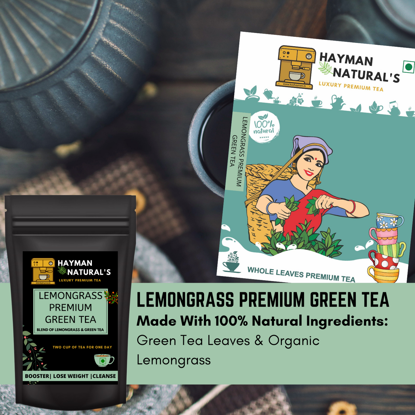 Hayman Natural's Lemongrass Green Tea Antioxidants Rich for Weight Management