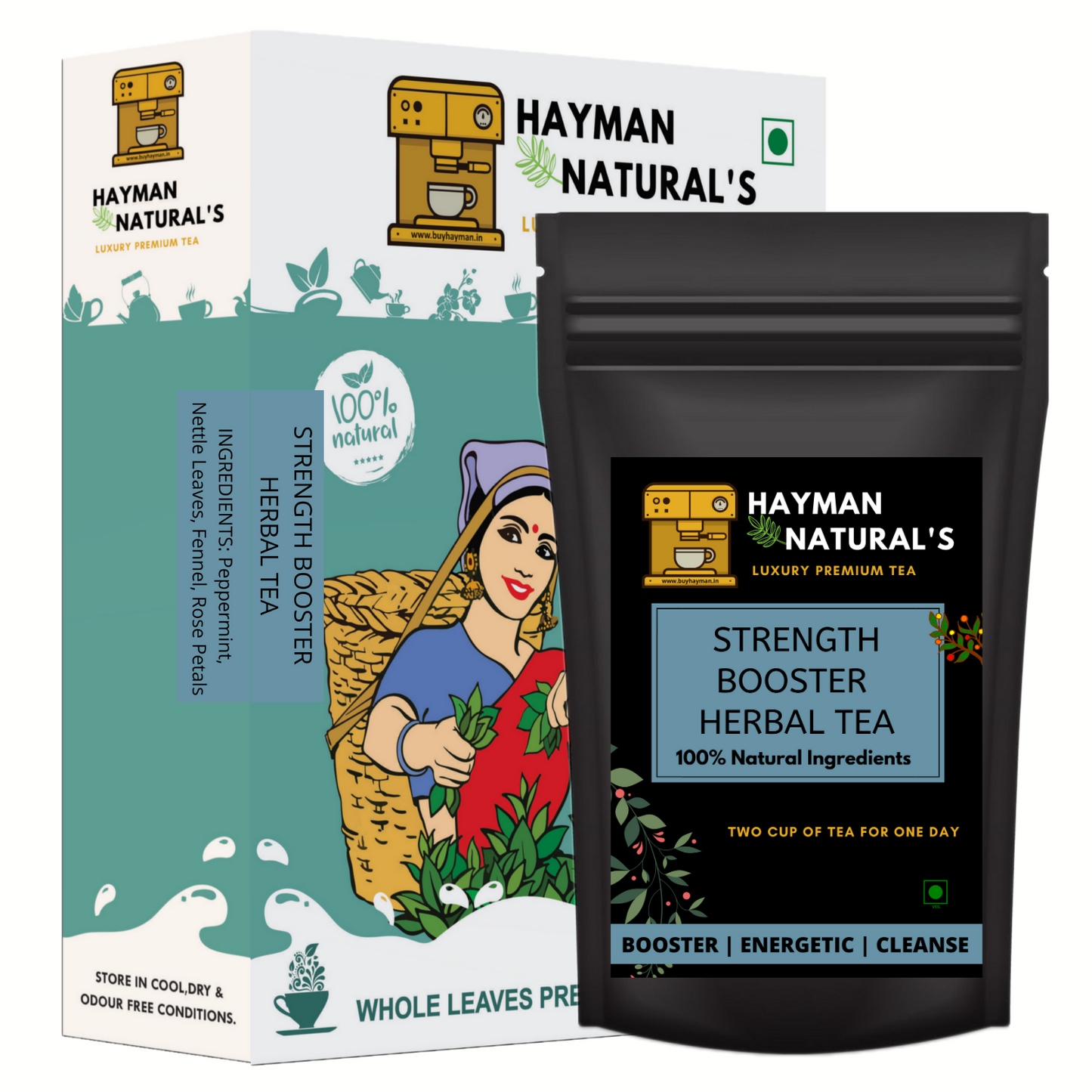 Hayman Natural's Strength Booster Herbal Tea for muscular,circular,digestive and nervous system